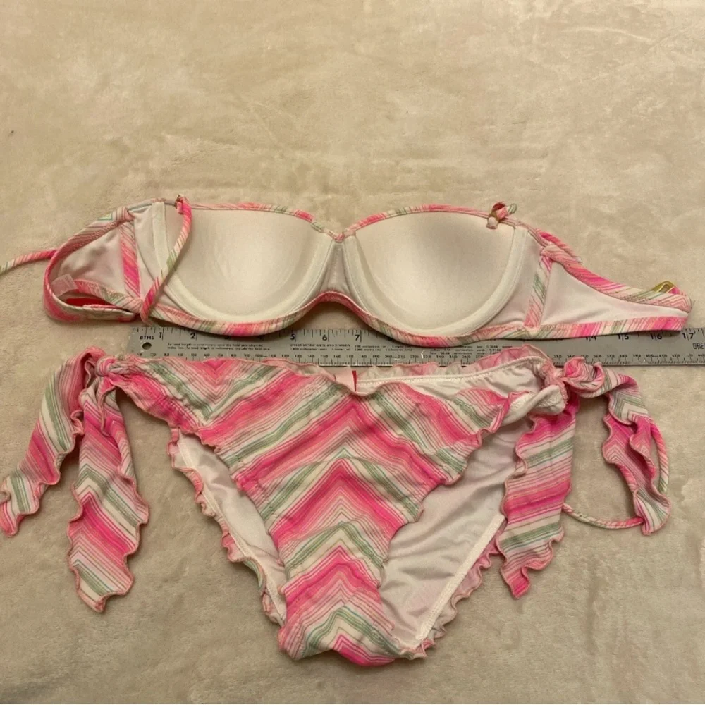 Victoria's Secret Pink and Green Chevron Bikini